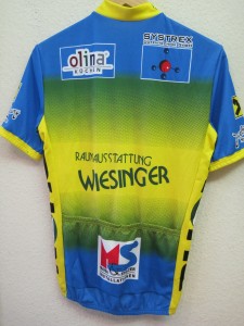 Kék-sárga Wiesinger rövidujjú mez hátulja