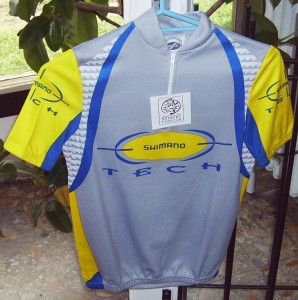 Shimano kék-szürke-sárga rövid ujjú mez